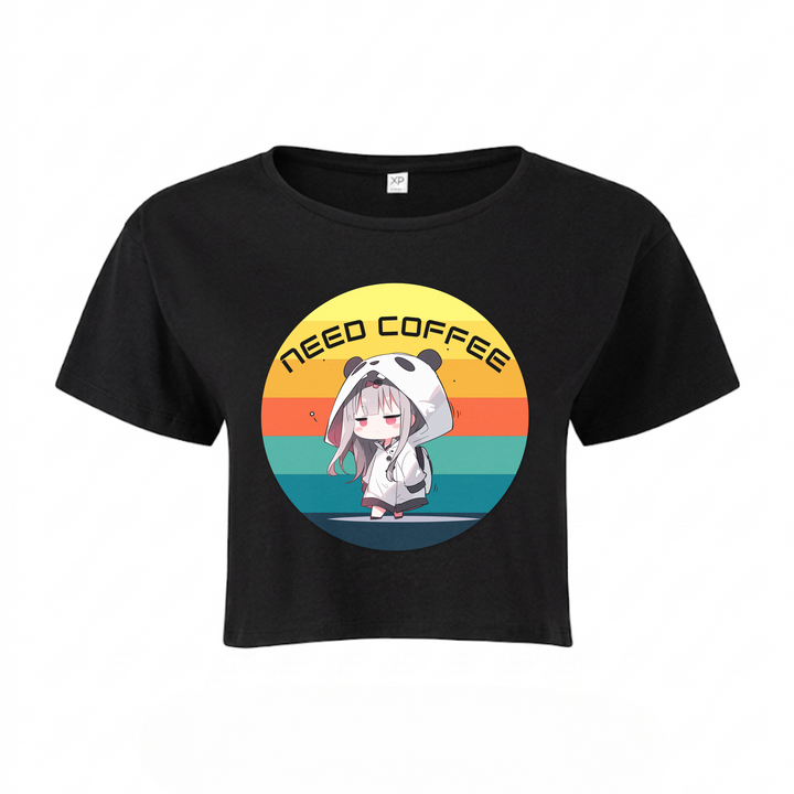 Need Coffee -  Crop Top - schwarz