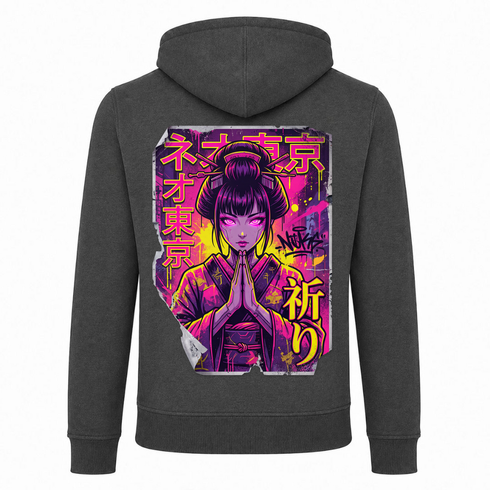 Neon Geisha - T-Shirt Heavy Zip Hoody - charcoal