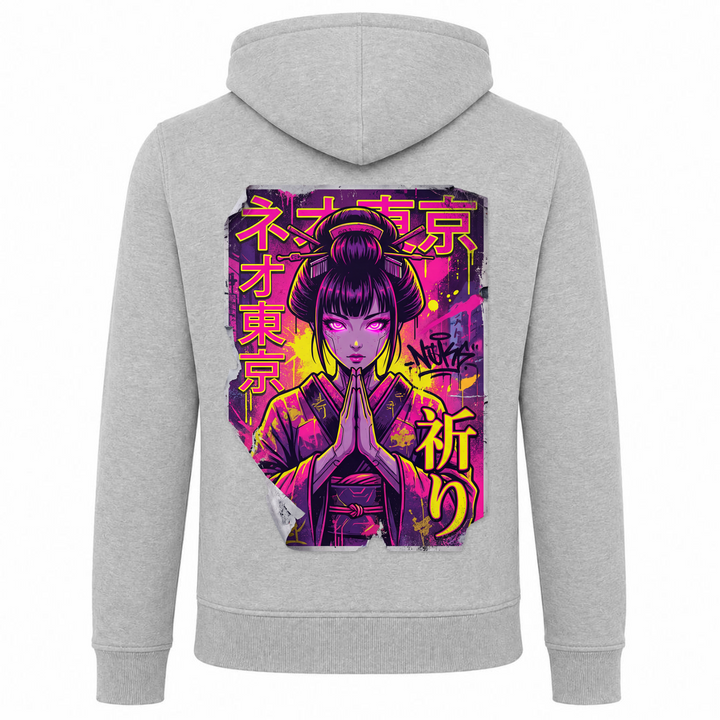 Neon Geisha - T-Shirt Heavy Zip Hoody - heather grey