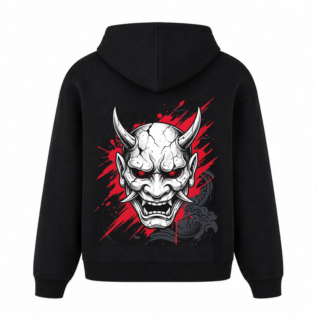 Shadow Oni - T-Shirt Oversized Hoodie - Schwarz
