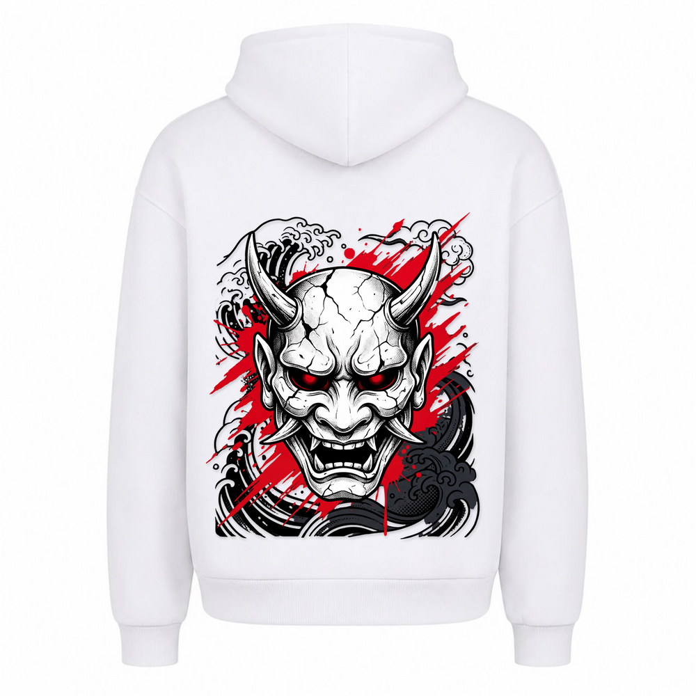 Shadow Oni - T-Shirt Oversized Hoodie - Weiß