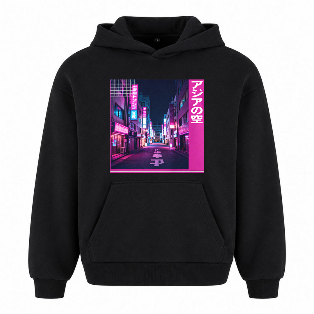 Akai yoru - Oversized Hoodie - Schwarz