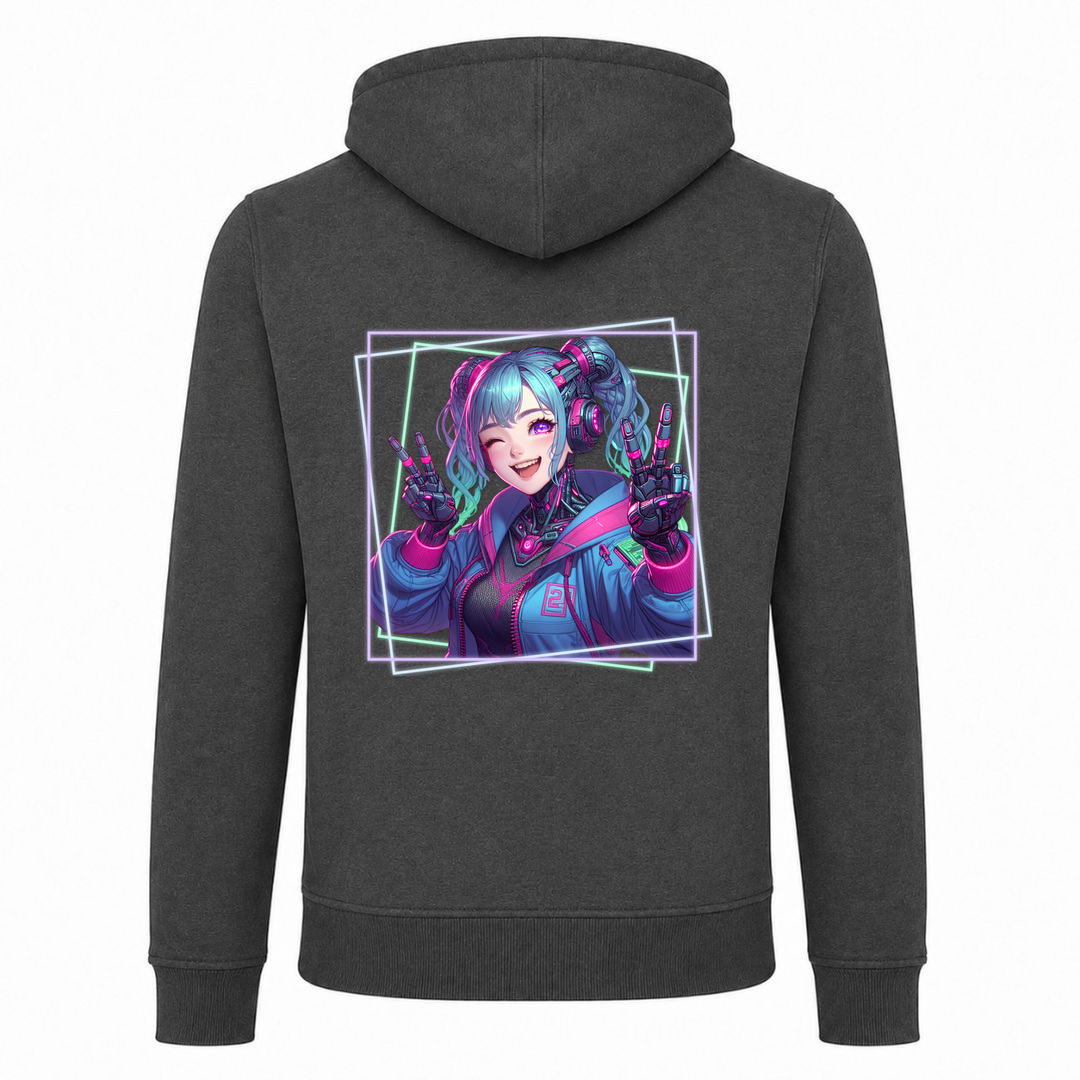 Cyber Girl - Zip Hoody - charcoal - Rueckseite