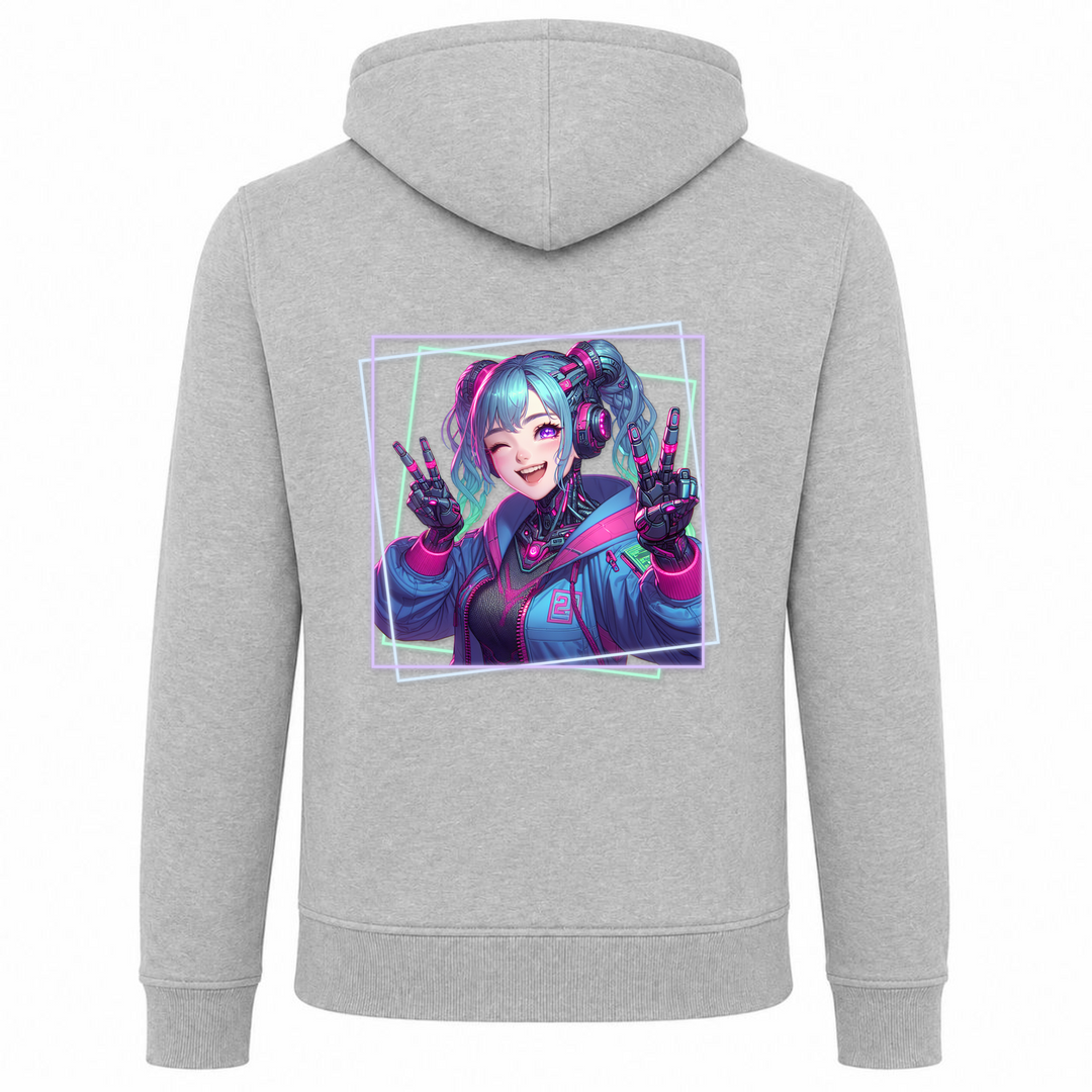 Cyber Girl - Zip Hoody - heather grey - Rueckseite