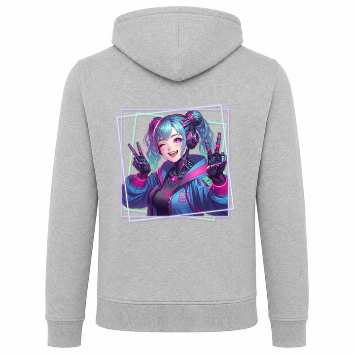 Cyber Girl - Zip Hoody - heather grey - Rueckseite