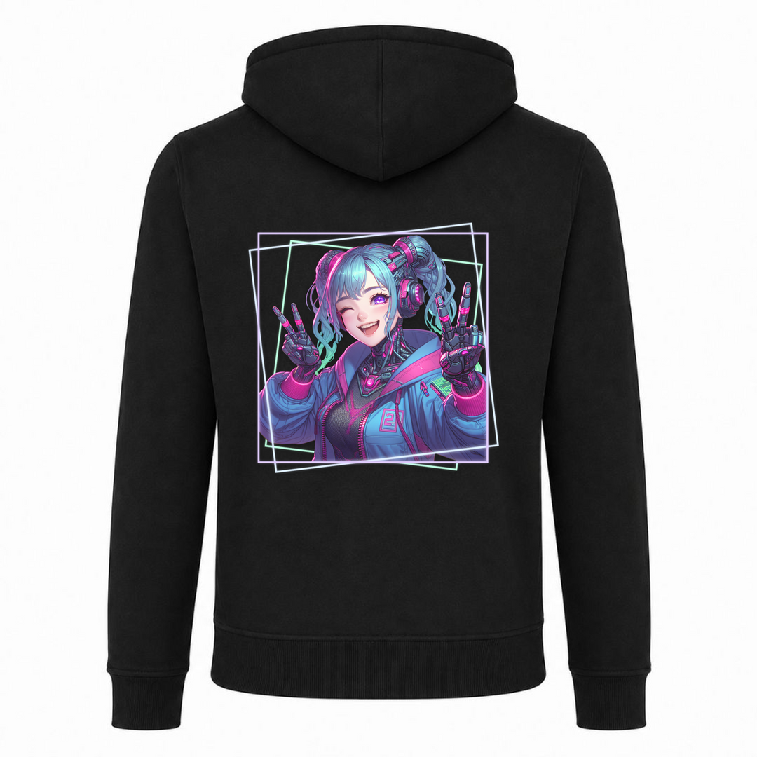 Cyber Girl - Zip Hoody - schwarz - Rueckseite
