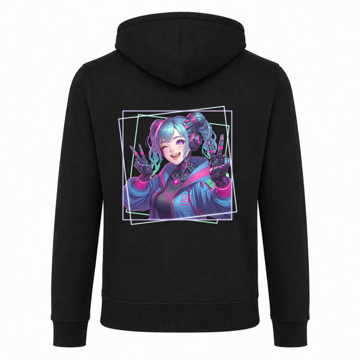 Cyber Girl - Zip Hoody - schwarz - Rueckseite