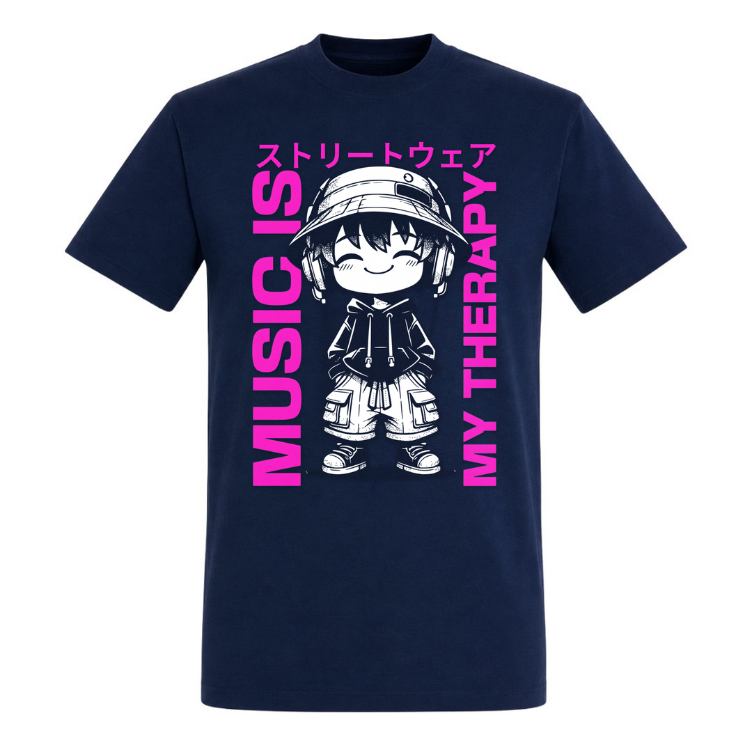 Music is my Therapy - T-Shirt - french navy