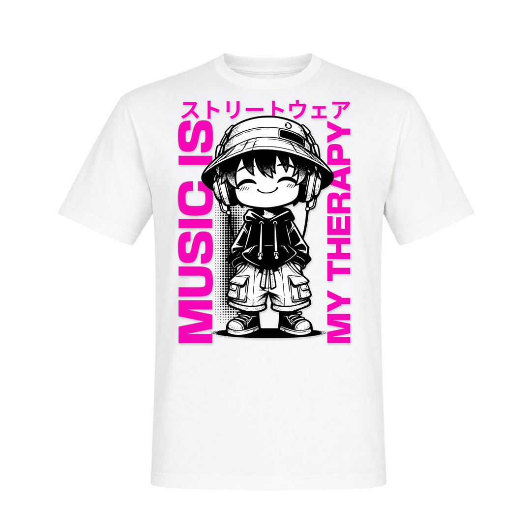 Music is my Therapy - T-Shirt - weiß