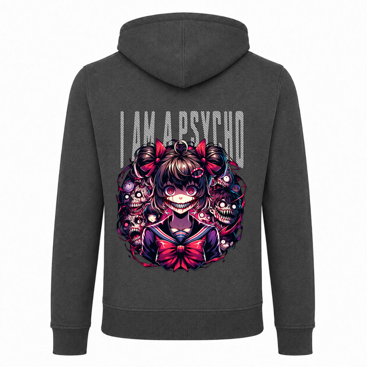 i am a Psycho - Zip Hoody - charcoal - Rueckseite