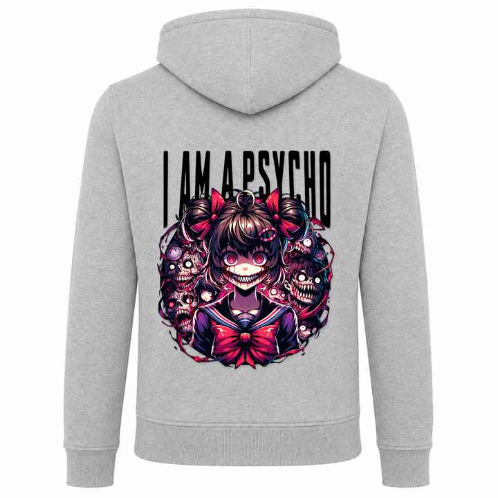 i am a Psycho - Zip Hoody - heather grey - Rueckseite