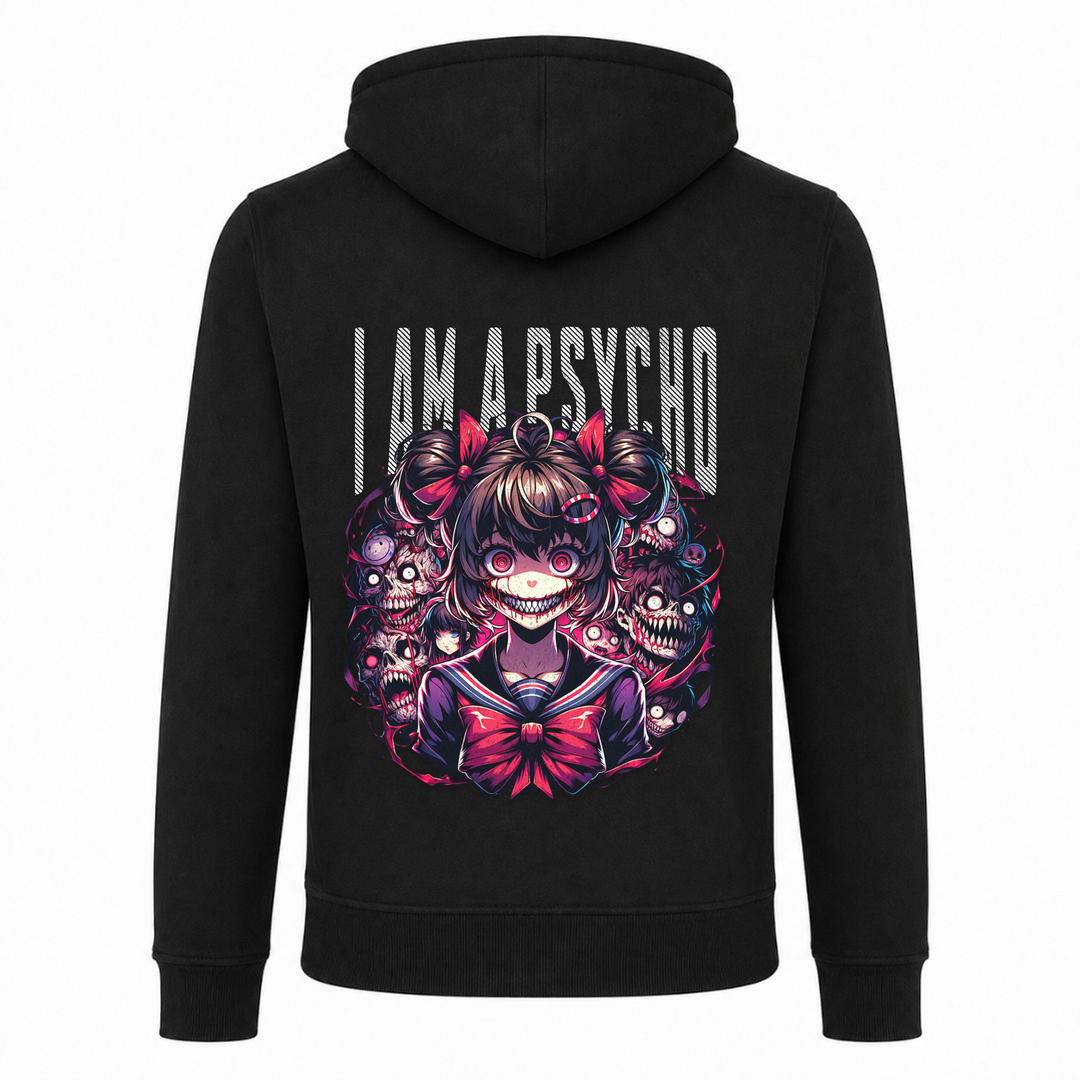 i am a Psycho - Zip Hoody - schwarz - Rueckseite