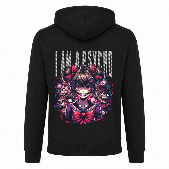 i am a Psycho - Zip Hoody - schwarz - Rueckseite