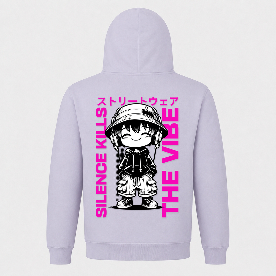 Silence kills the Vibe - Basic Hoodie - Lilac - Rueckseite