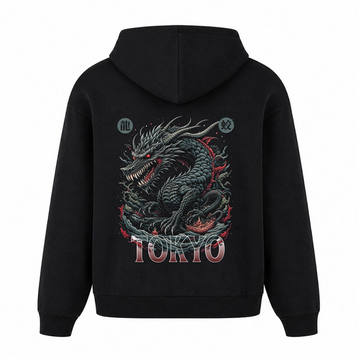 Mizuchi - T-Shirt Oversized Hoodie - Schwarz