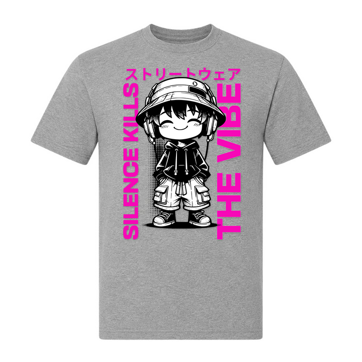 Silence kills the Vibe - T-Shirt - grey melange