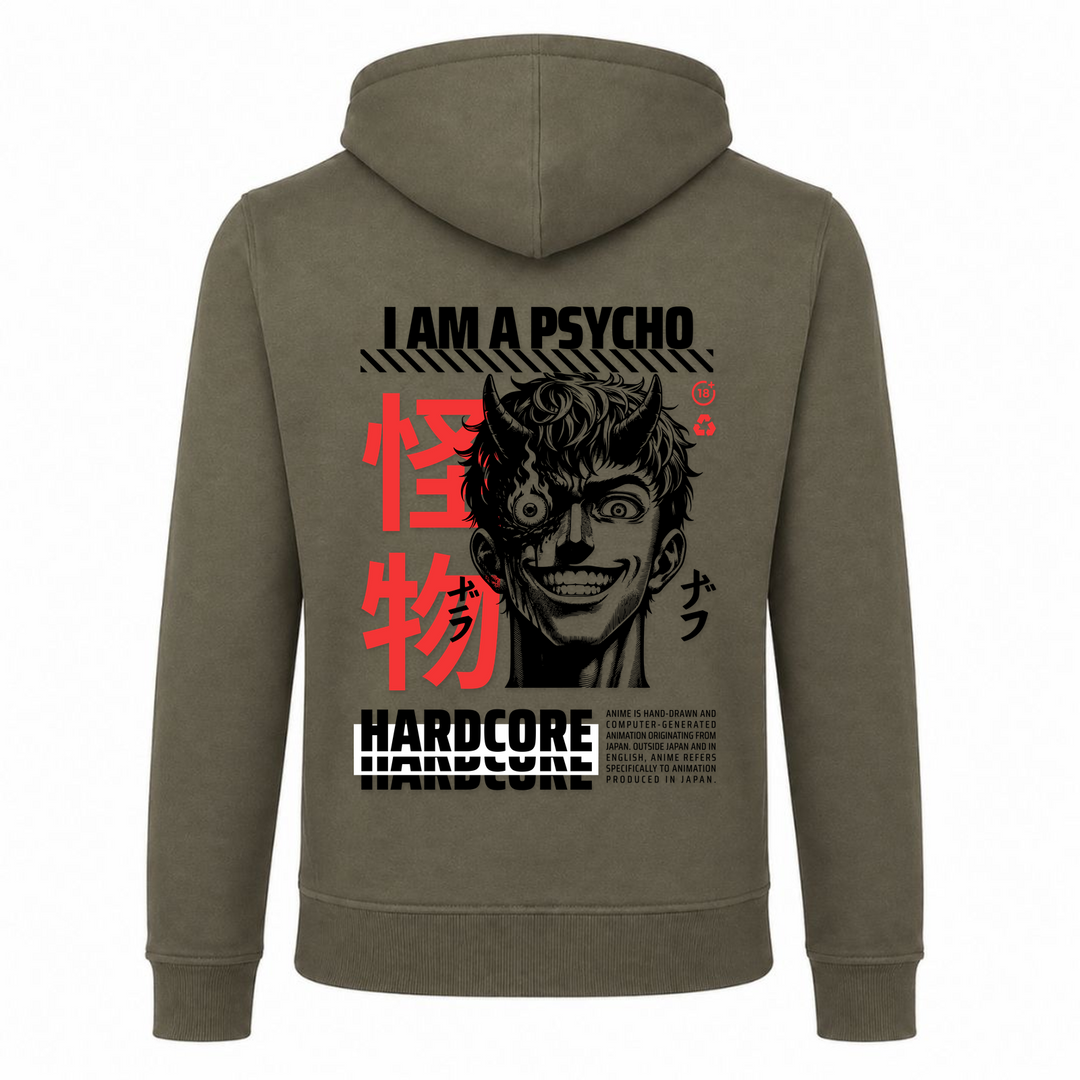 Anime Gothic - Zip Hoody - Olive - Rueckseite