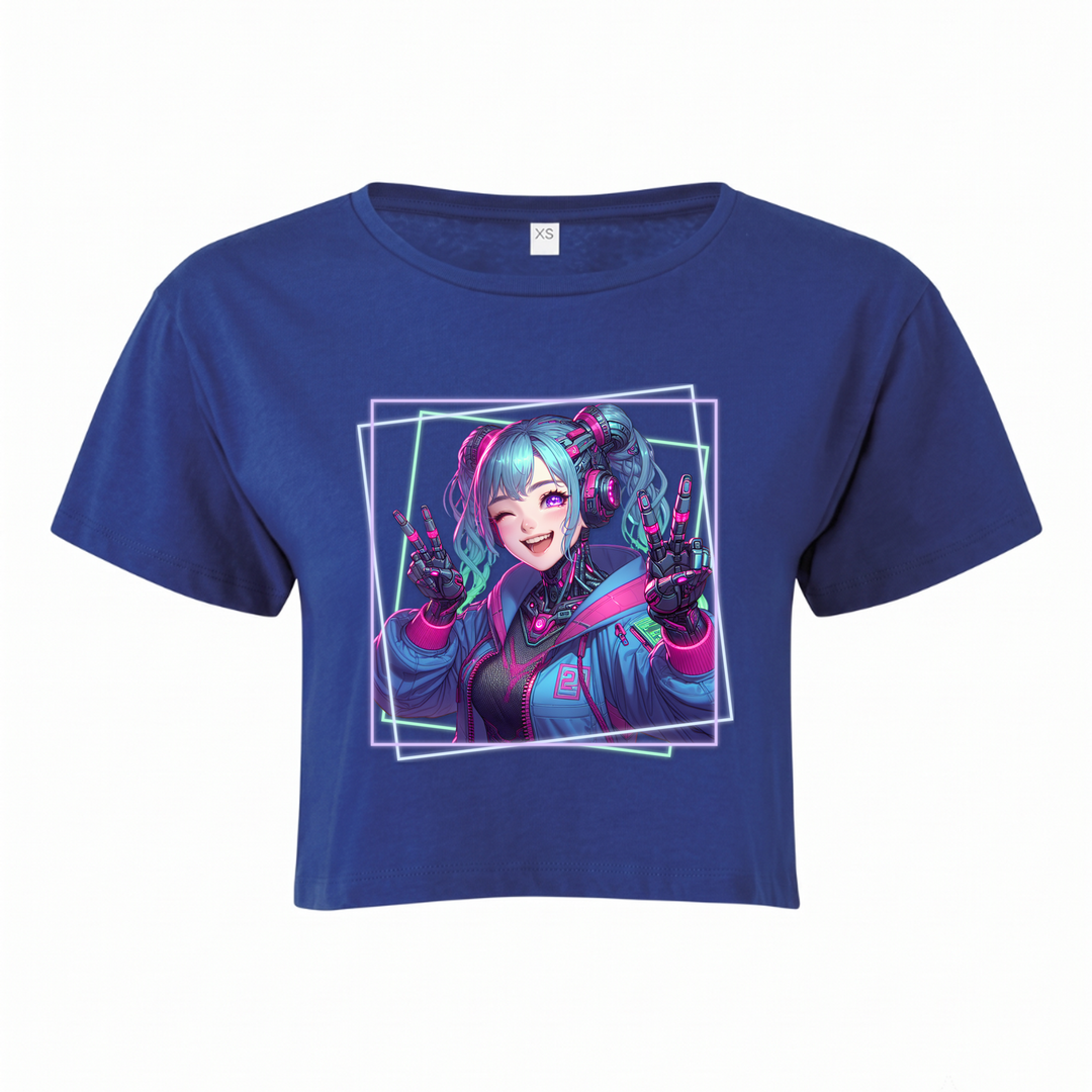 Cyber Girl - Crop Top - royal