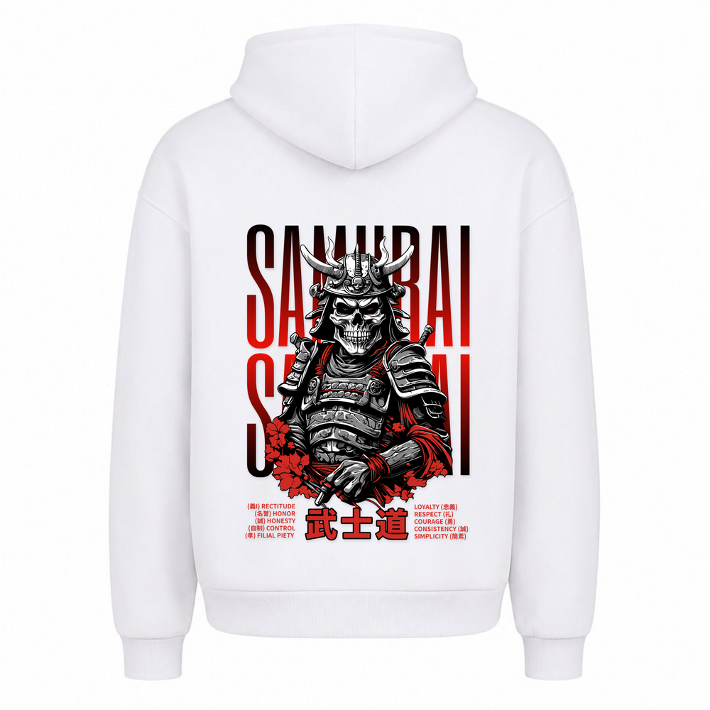 Untoter Samurai - Oversized Hoodie - Weiß