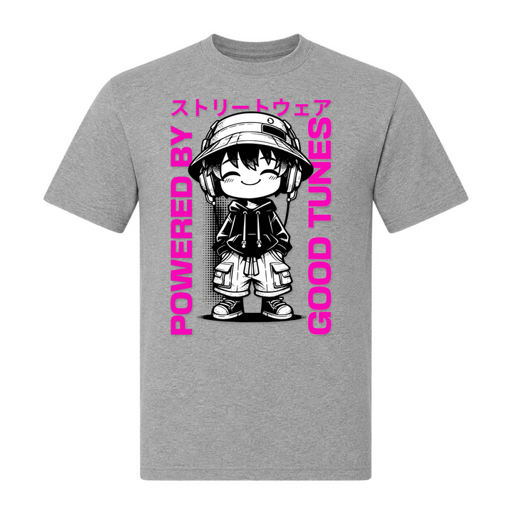 Powered by good tunes - T-Shirt - grey melange