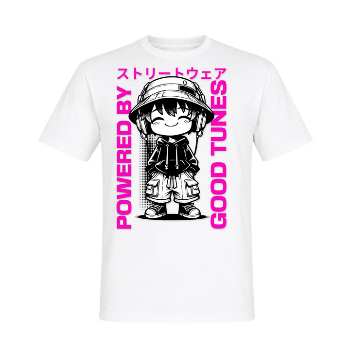 Powered by good tunes - T-Shirt - weiß