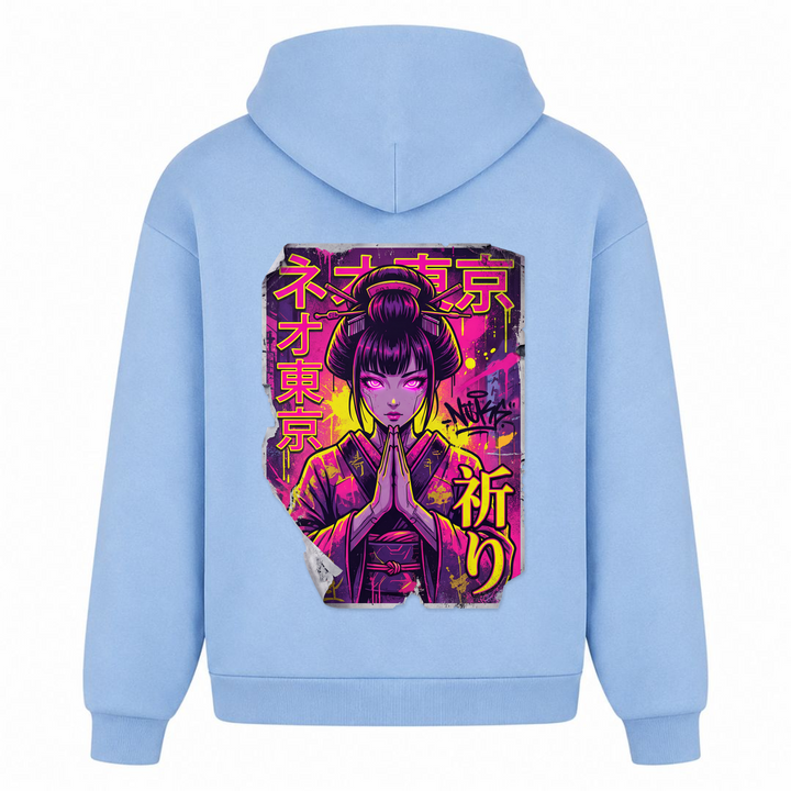 Neon Geisha - T-Shirt Oversized Hoodie - powder blue
