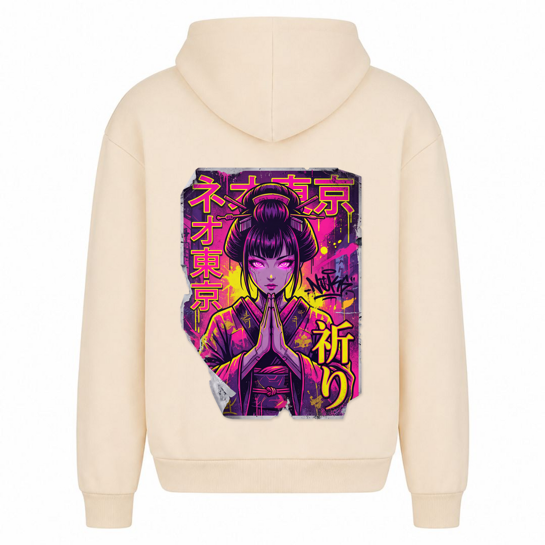Neon Geisha - T-Shirt Oversized Hoodie - White Sand
