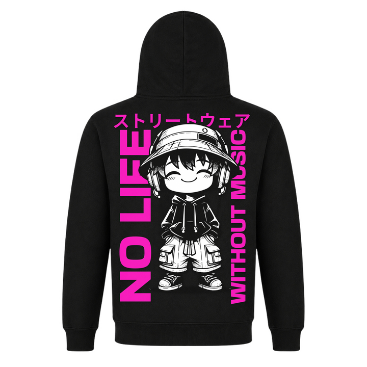 No life without Music - Basic Hoodie - Black - Rueckseite