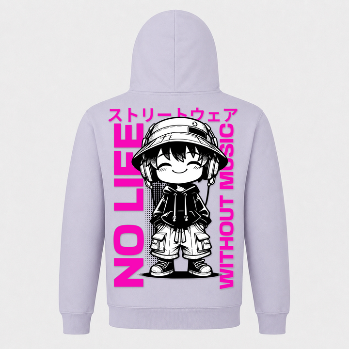 No life without Music - Basic Hoodie - Lilac - Rueckseite