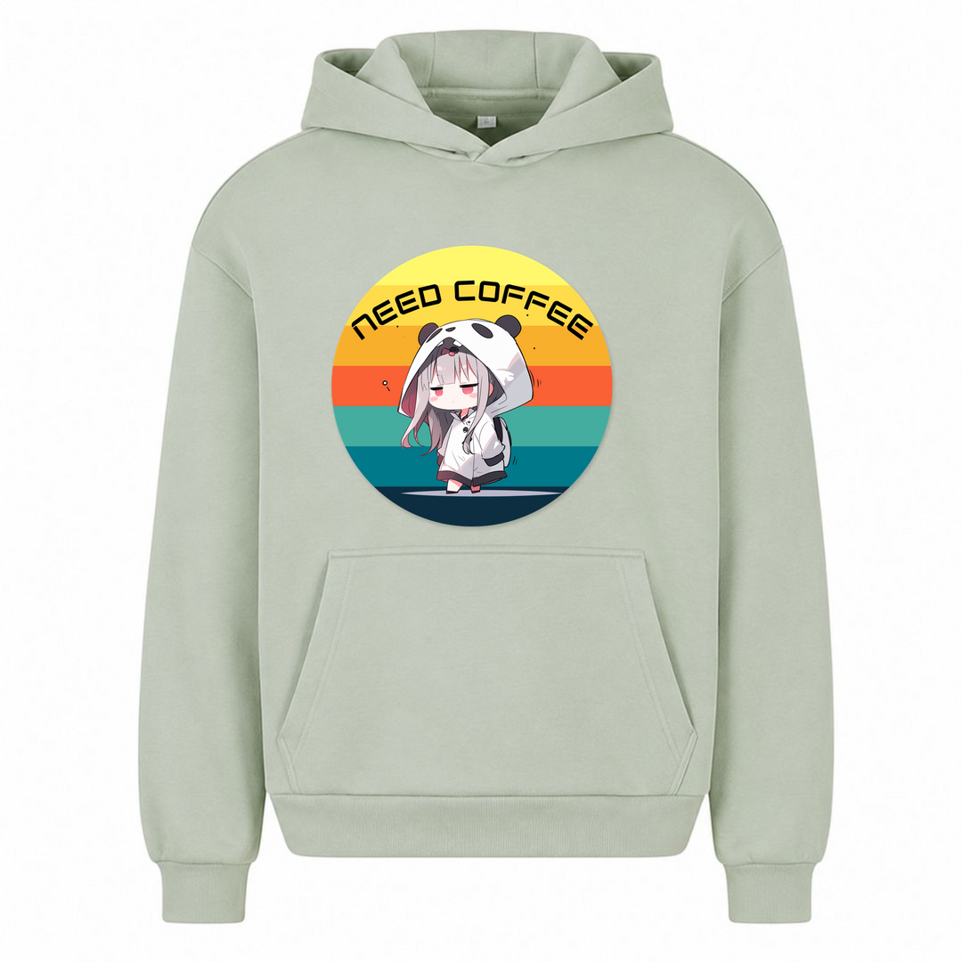 Need Coffee - Oversized Hoodie - light asphalt
