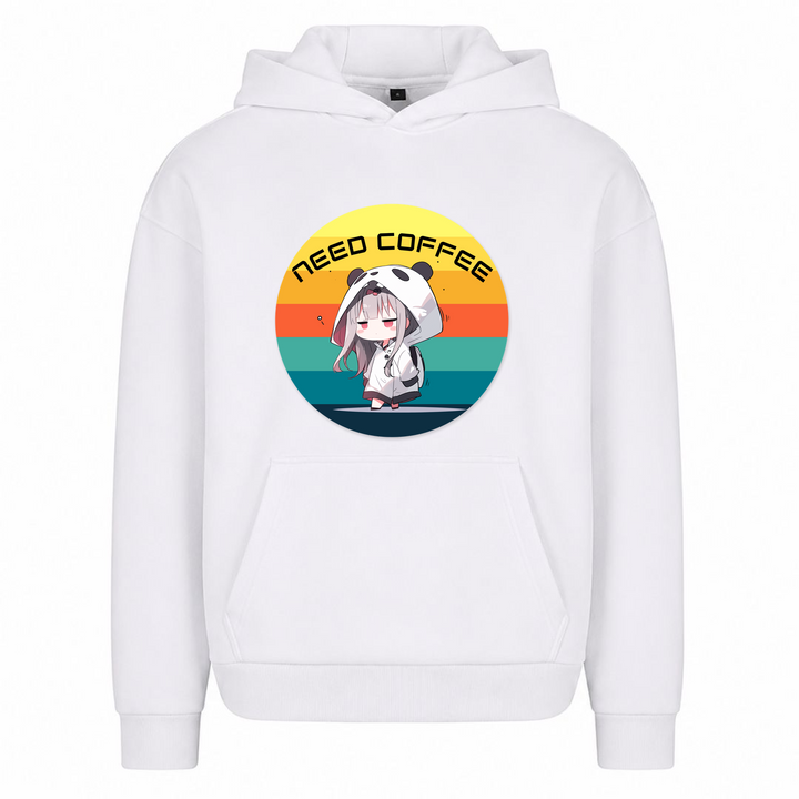 Need Coffee - Oversized Hoodie - Weiß