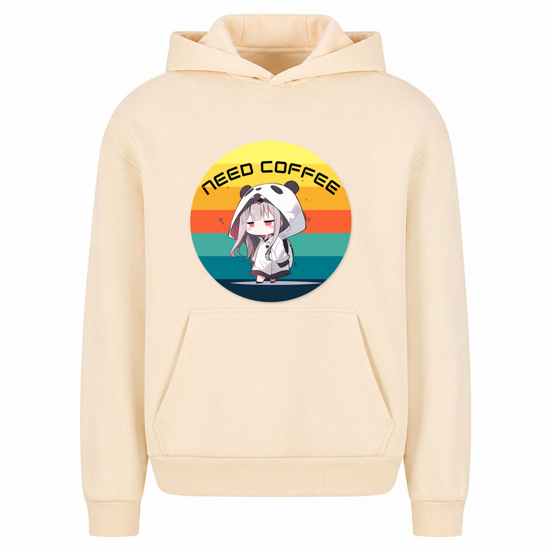 Need Coffee - Oversized Hoodie - White Sand