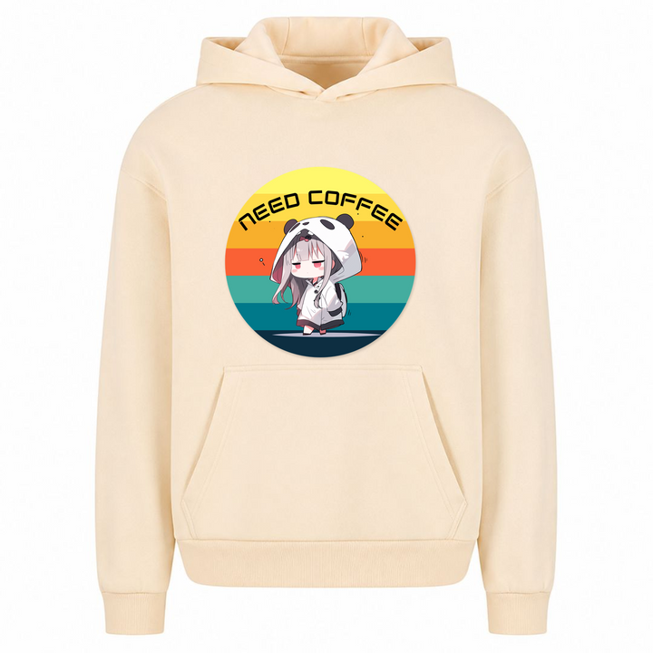 Need Coffee - Oversized Hoodie - White Sand