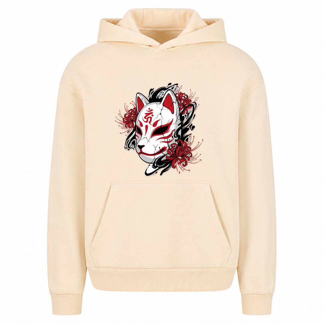 Broken Kitsune - Oversized Hoodie - White Sand