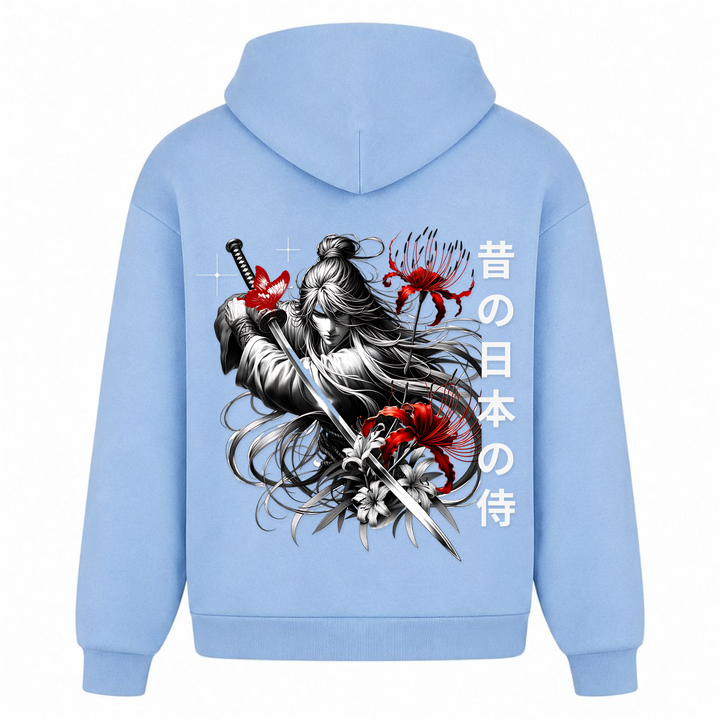 Long Haired Samurai - Oversized Hoodie - powder blue