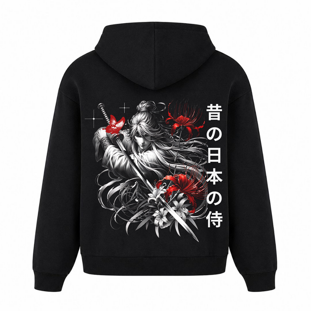 Long Haired Samurai - Oversized Hoodie - Schwarz
