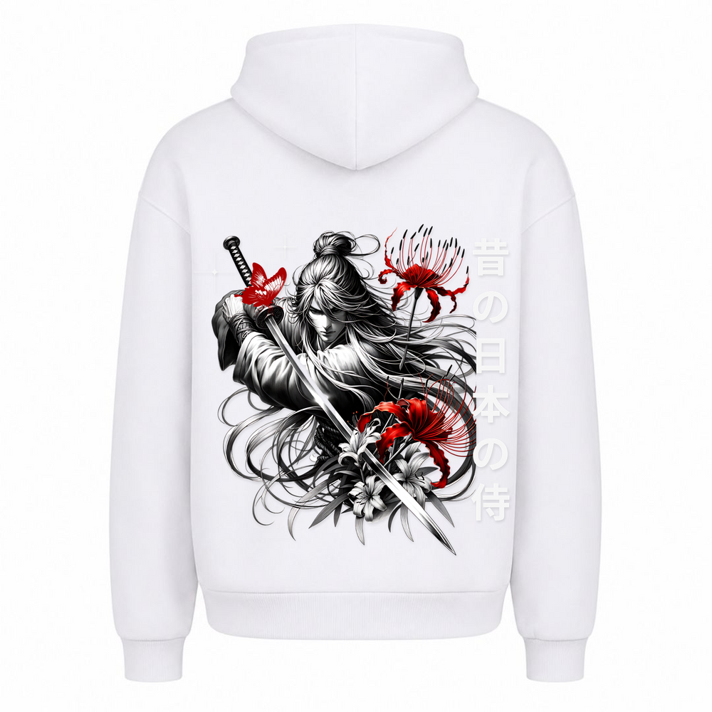 Long Haired Samurai - Oversized Hoodie - Weiß