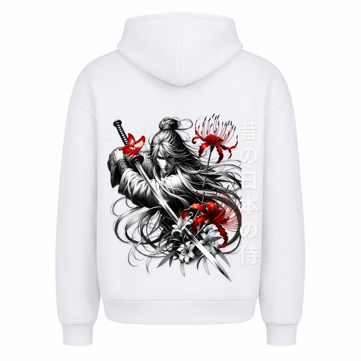 Long Haired Samurai - Oversized Hoodie - Weiß