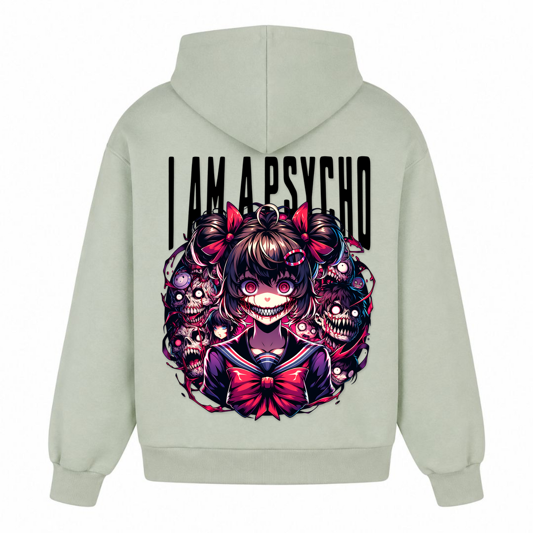 i am a Psycho - Oversized Hoodie - light asphalt - Rueckseite