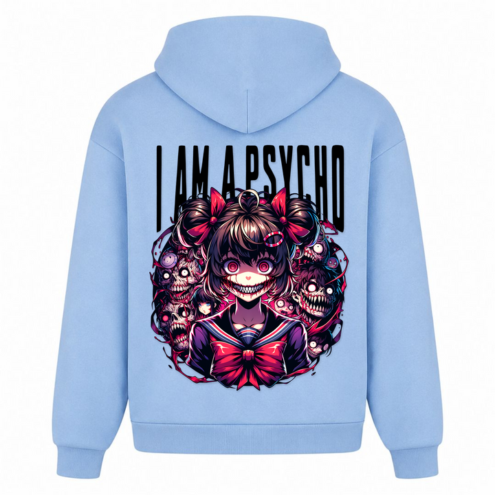 i am a Psycho - Oversized Hoodie - powder blue - Rueckseite