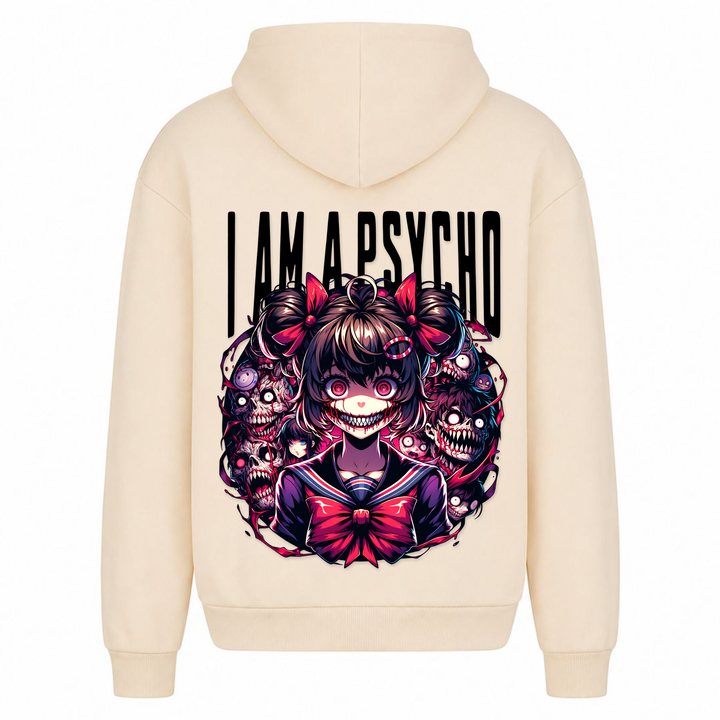 i am a Psycho - Oversized Hoodie - White Sand - Rueckseite