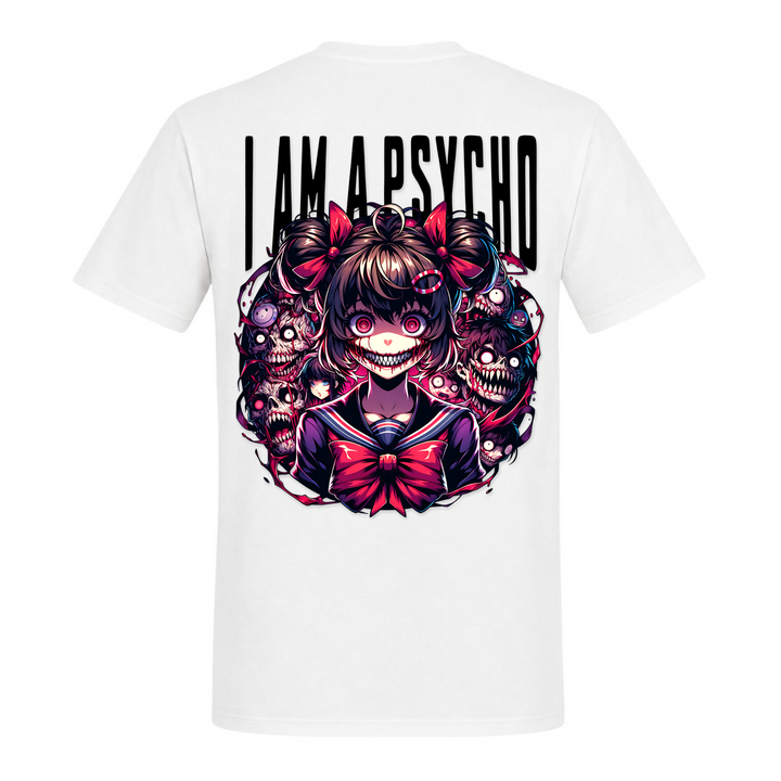 i am a Psycho - T-Shirt - weiß - Rueckseite