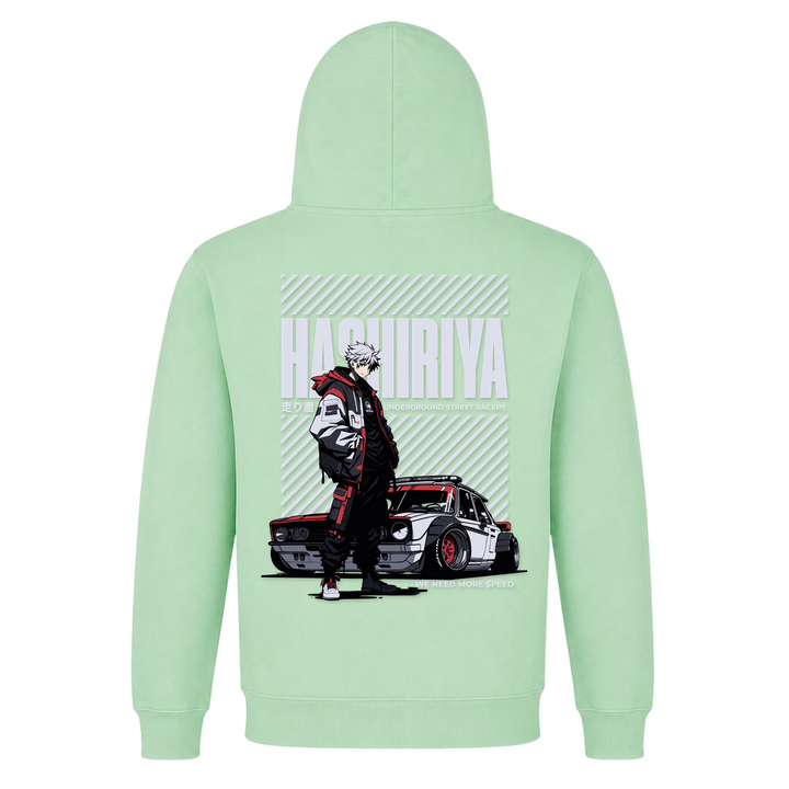 Hashiriya - Basic Hoodie - Frozen Green - Rueckseite