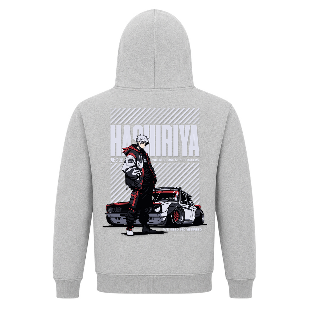 Hashiriya - Basic Hoodie - Grey Melange - Rueckseite