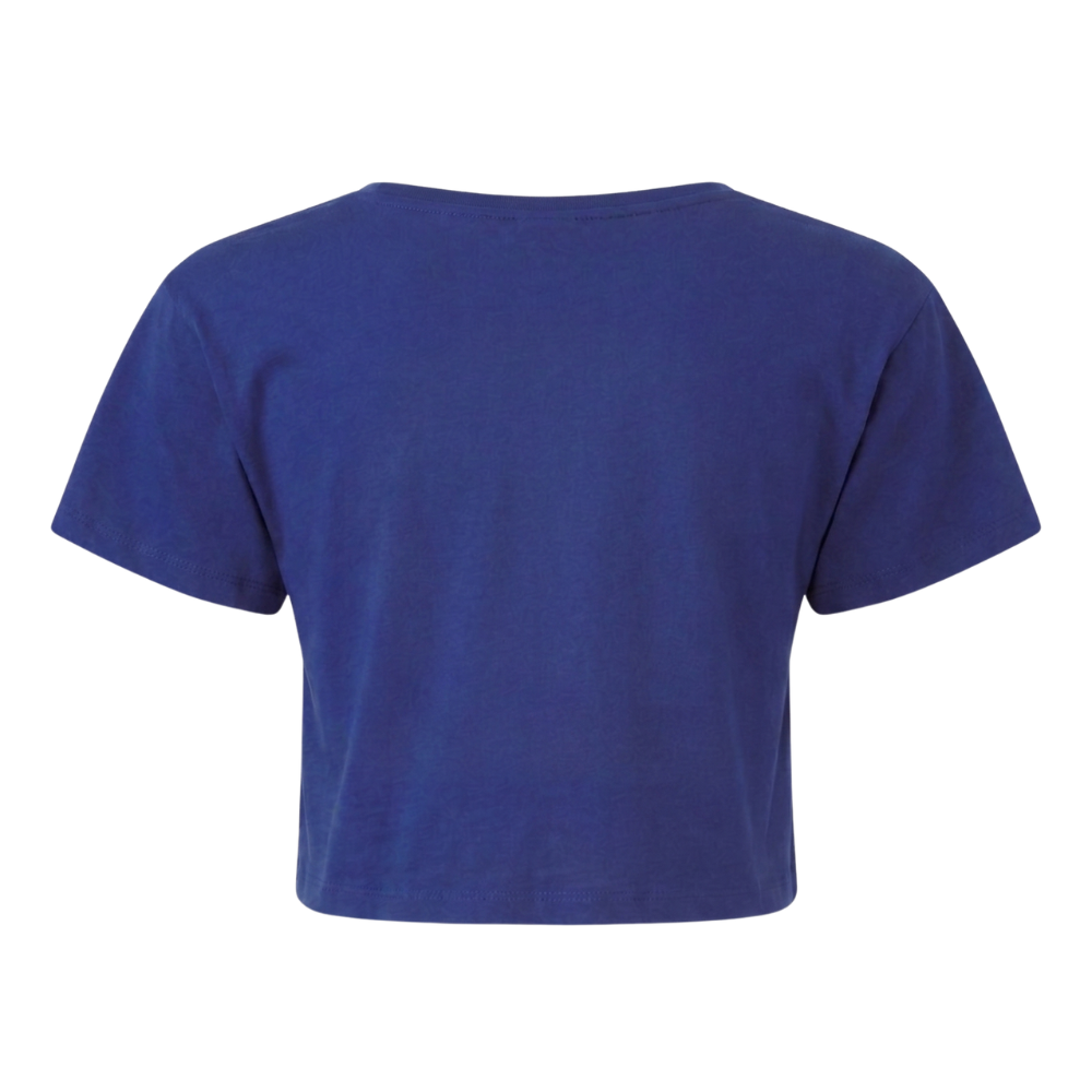 Powered by good tunes - Crop Top - royal - Rueckseite