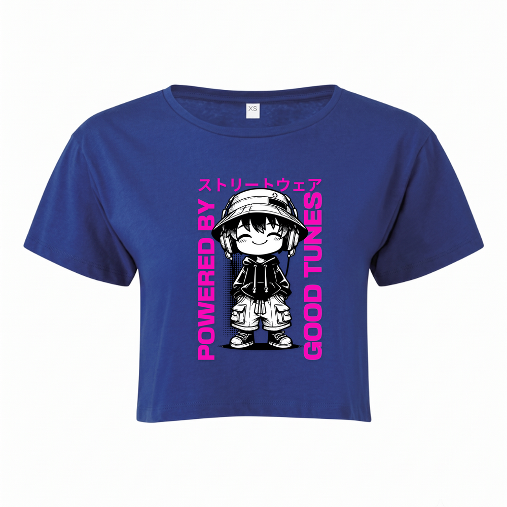 Powered by good tunes - Crop Top - royal