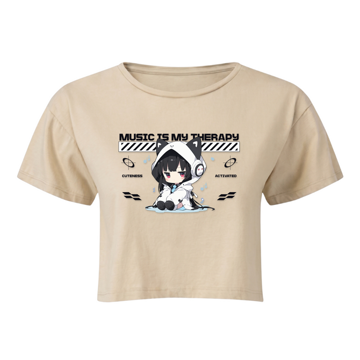 Music is my Therapy - Crop Top - nude