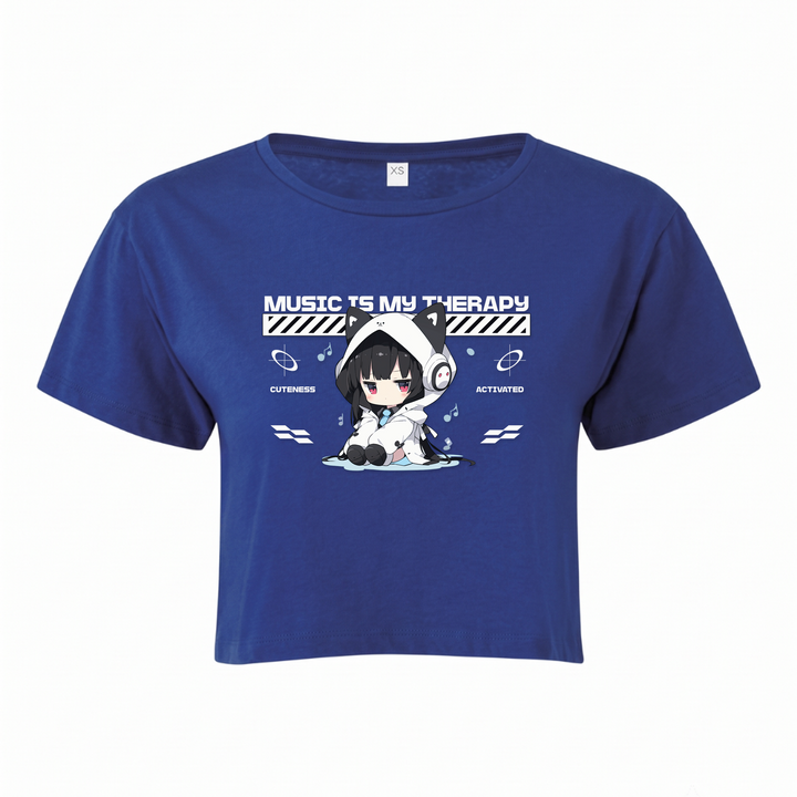 Music is my Therapy - Crop Top - royal