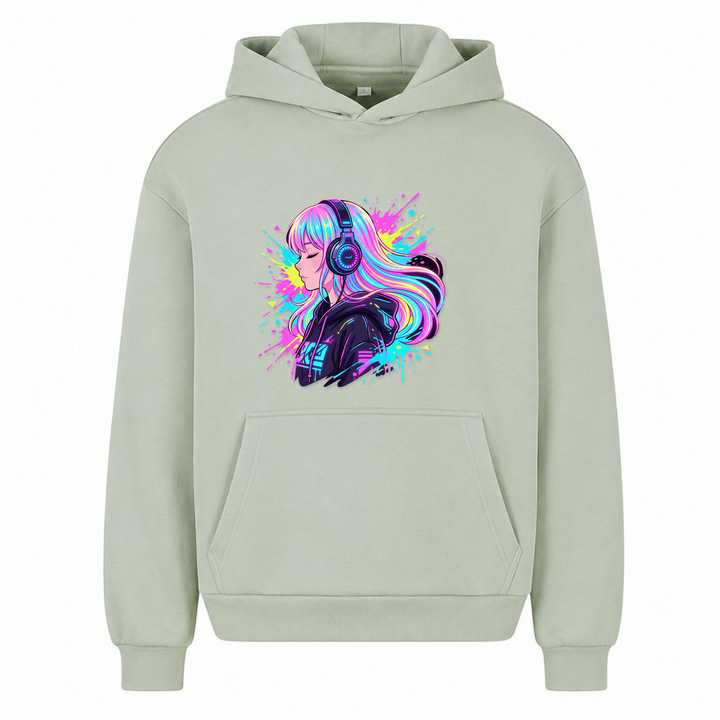 Lost in Music - T-Shirt Oversized Hoodie - light asphalt