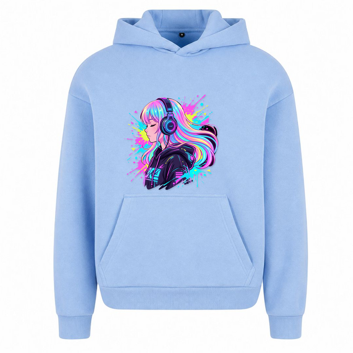 Lost in Music - T-Shirt Oversized Hoodie - powder blue